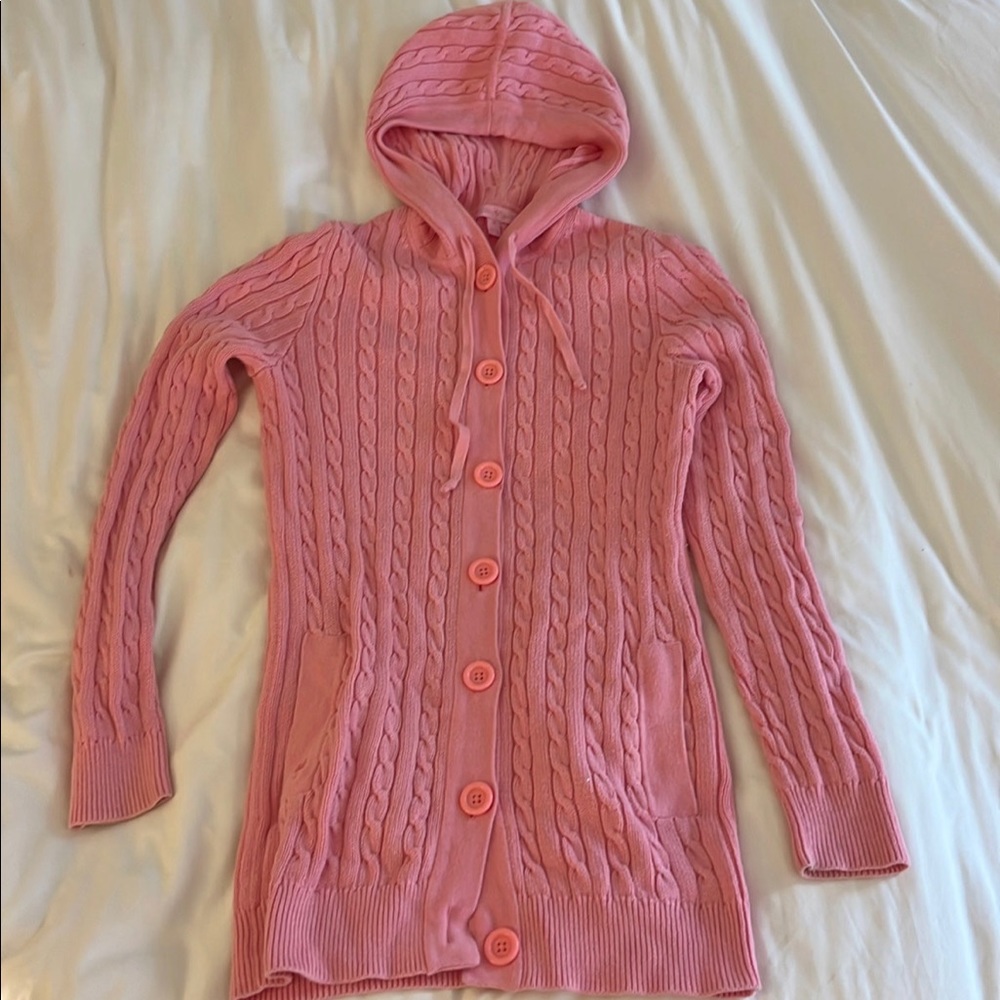 Vintage Lilly Pulitzer Cardigan Hooded Sweater size XS